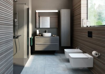 Roca и Laufen показали новые модели сантехники и мебели для ванных комнат на выставке Mosbuild 2017.